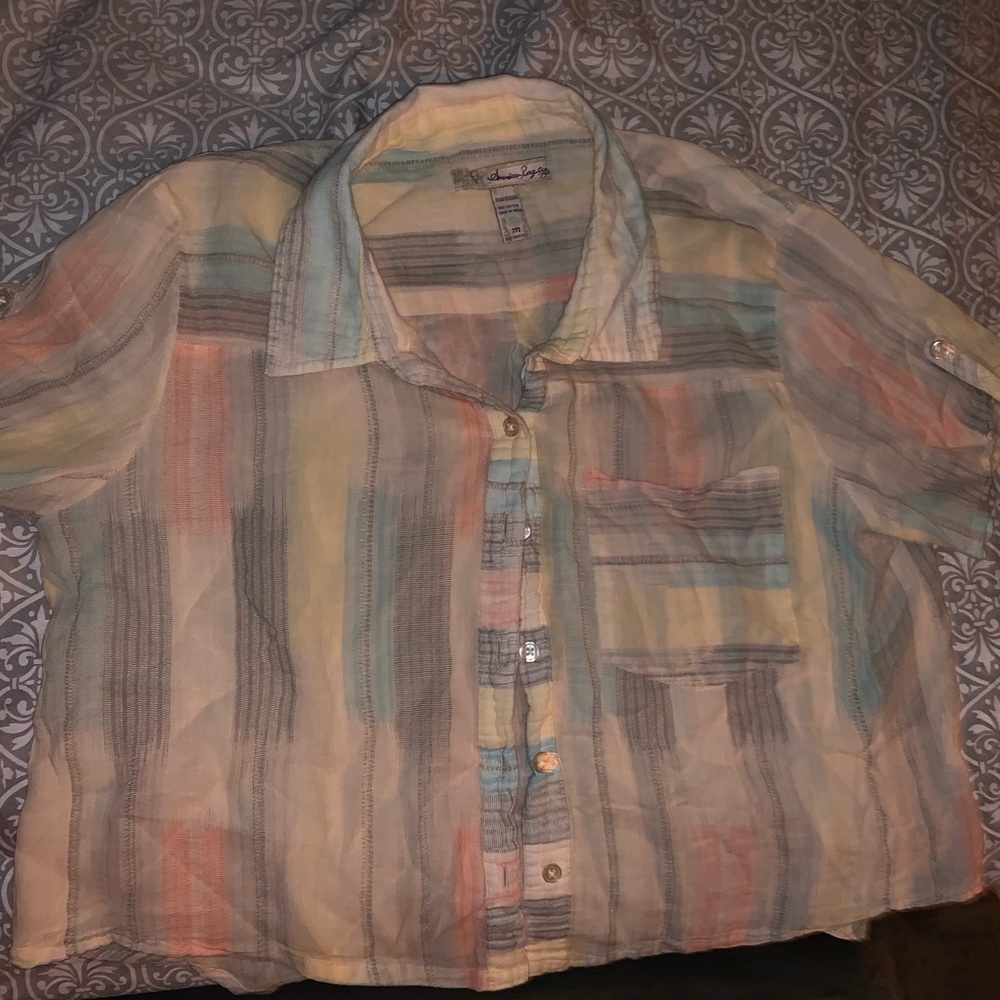 Cropped Flowy button down